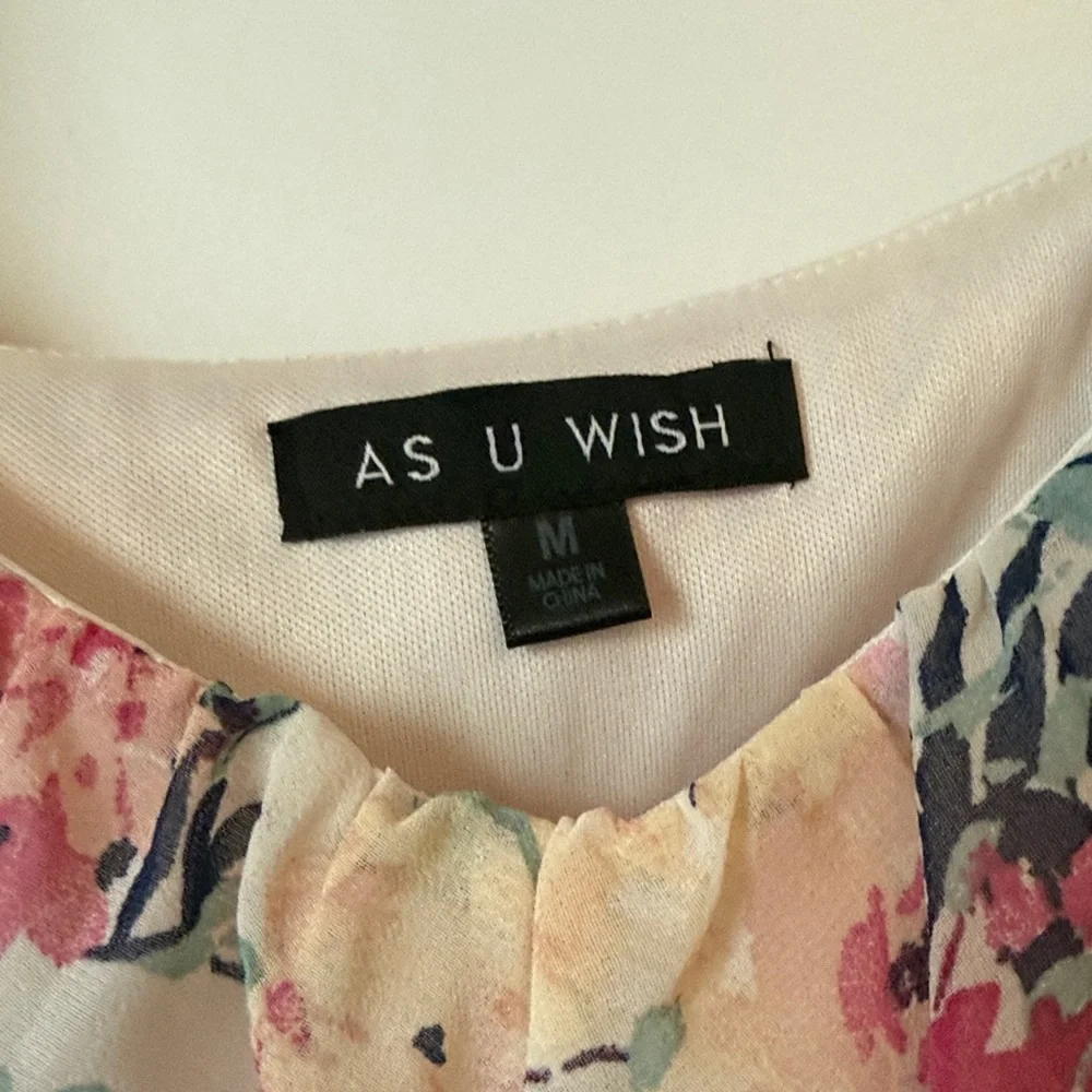 As U Wish Floral Multicolor Dress Peasant Style - Picture 2 of 3